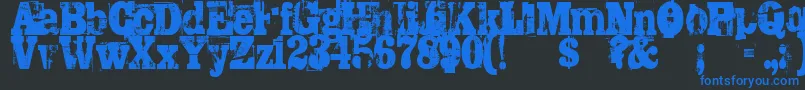 Trashed Font – Blue Fonts on Black Background
