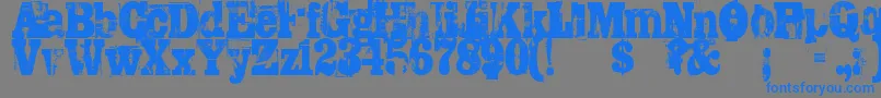 Trashed Font – Blue Fonts on Gray Background