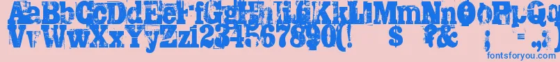 Trashed Font – Blue Fonts on Pink Background