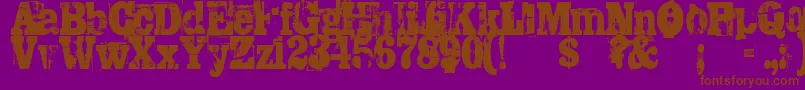 Trashed Font – Brown Fonts on Purple Background