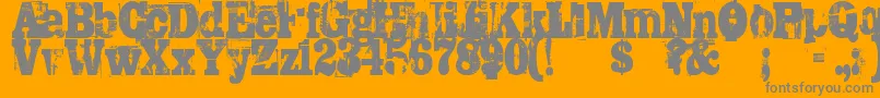 Trashed Font – Gray Fonts on Orange Background