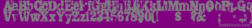 Police Trashed – polices grises sur fond violet
