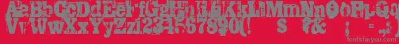 フォントTrashed – 赤い背景に灰色の文字