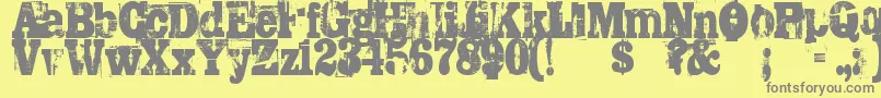Trashed Font – Gray Fonts on Yellow Background