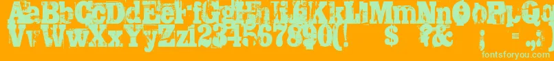 Trashed Font – Green Fonts on Orange Background