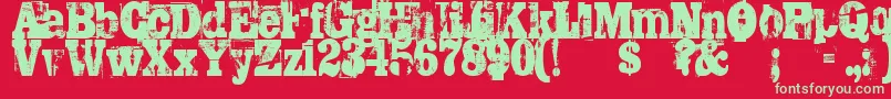 フォントTrashed – 赤い背景に緑の文字