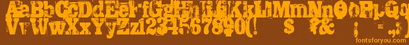 Trashed Font – Orange Fonts on Brown Background