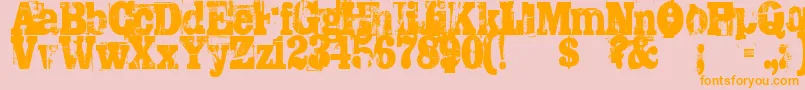 Trashed Font – Orange Fonts on Pink Background