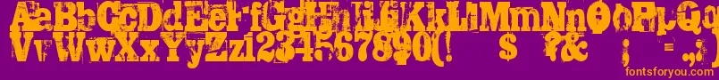 Trashed Font – Orange Fonts on Purple Background