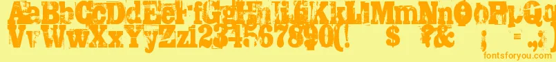 Trashed Font – Orange Fonts on Yellow Background
