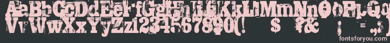 Trashed Font – Pink Fonts on Black Background