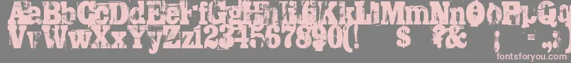 Trashed Font – Pink Fonts on Gray Background