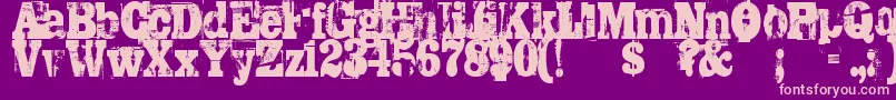Trashed Font – Pink Fonts on Purple Background
