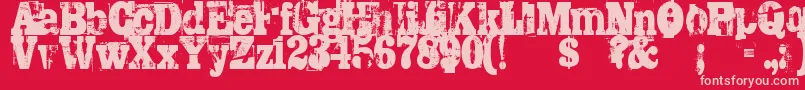 Trashed Font – Pink Fonts on Red Background