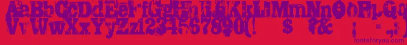 Trashed Font – Purple Fonts on Red Background