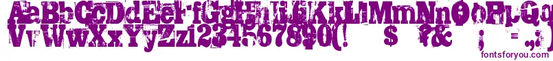 Trashed Font – Purple Fonts on White Background