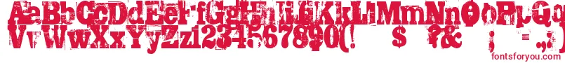 Trashed Font – Red Fonts on White Background