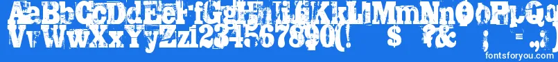 Trashed Font – White Fonts on Blue Background