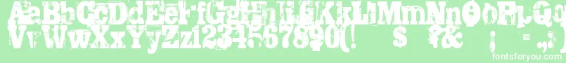 Trashed Font – White Fonts on Green Background