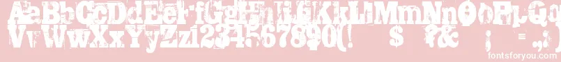 Trashed Font – White Fonts on Pink Background