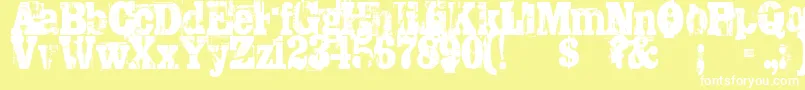 Trashed Font – White Fonts on Yellow Background