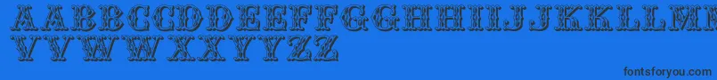 Шрифт Jfwinterfair – чёрные шрифты на синем фоне