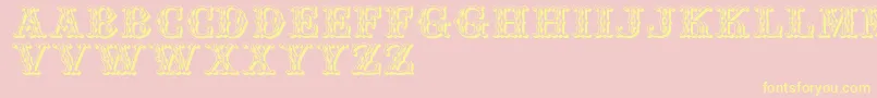 Jfwinterfair-Schriftart – Gelbe Schriften auf rosa Hintergrund