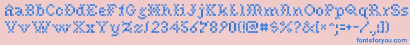 Needlpnt Font – Blue Fonts on Pink Background