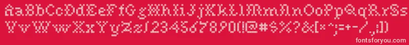 Needlpnt Font – Pink Fonts on Red Background