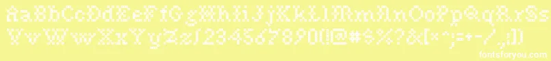 Needlpnt Font – White Fonts on Yellow Background