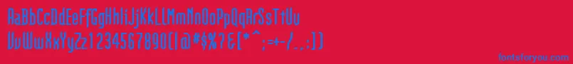 Police GothikkaBold – polices bleues sur fond rouge