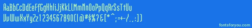 フォントGothikkaBold – 青い背景に緑のフォント
