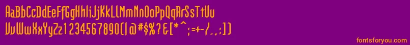 フォントGothikkaBold – 紫色の背景にオレンジのフォント
