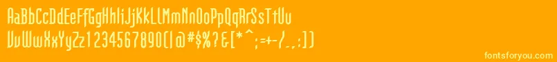 Fonte GothikkaBold – fontes amarelas em um fundo laranja