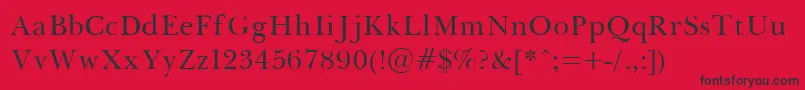 Fonte Baskerville – fontes pretas em um fundo vermelho