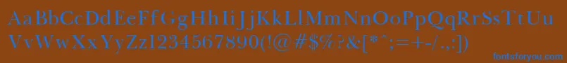 Шрифт Baskerville – синие шрифты на коричневом фоне