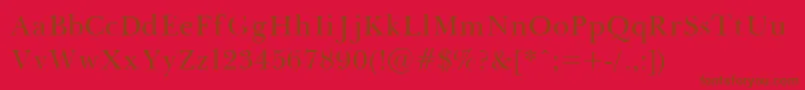 Weitere Informationen zur Baskerville-Schriftart Baskerville-Schriftart – Braune Schriften auf rotem Hintergrund