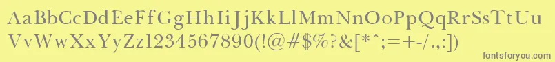 Baskerville Font – Gray Fonts on Yellow Background