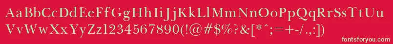 Baskerville Font – Green Fonts on Red Background