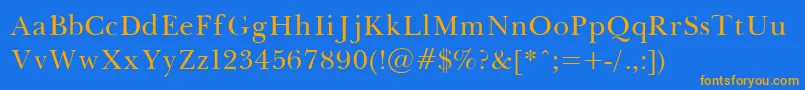 Fonte Baskerville – fontes laranjas em um fundo azul