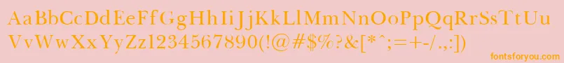 Baskerville Font – Orange Fonts on Pink Background