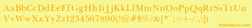 Baskerville Font – Orange Fonts on Yellow Background