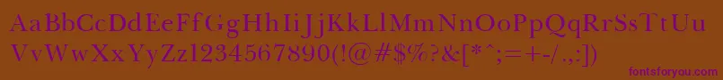 Baskerville Font – Purple Fonts on Brown Background