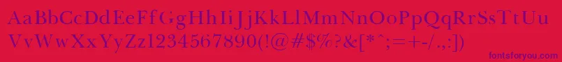 Baskerville Font – Purple Fonts on Red Background