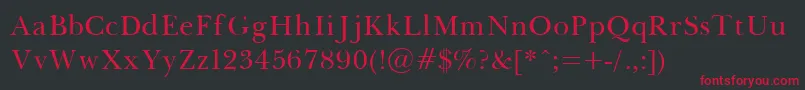 Baskerville Font – Red Fonts on Black Background