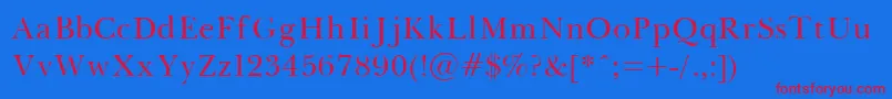 Baskerville Font – Red Fonts on Blue Background