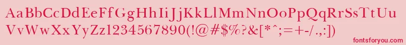 Fonte Baskerville – fontes vermelhas em um fundo rosa