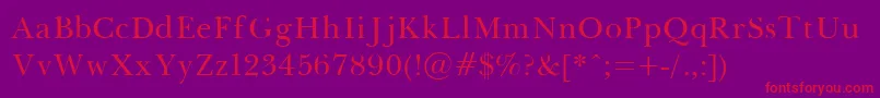 Baskerville-fontti – punaiset fontit violetilla taustalla