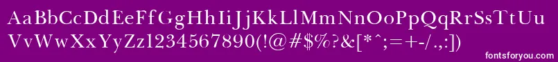 Baskerville Font – White Fonts on Purple Background