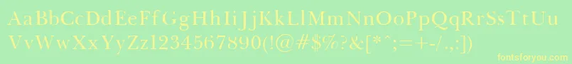 Baskerville Font – Yellow Fonts on Green Background